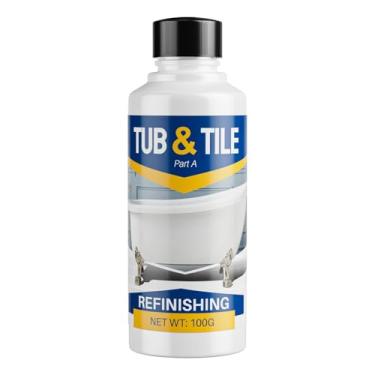 Imagem de IRONABLE Tinta de azulejo, tinta de porcelana de 100 ml para banheira com ferramentas, baixo odor para fibra de vidro/pia/bancada de cozinha 100 g