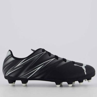 Imagem de Chuteira Puma Attacanto FG/AG Campo Juvenil Preta-Masculino