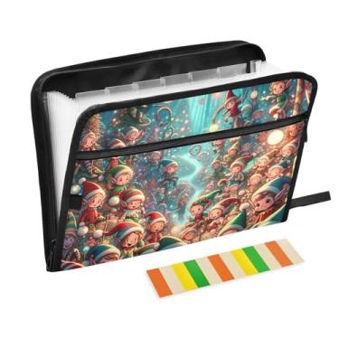 Imagem de Cute Elf Cartoons in Magic Paradise Pastas de Arquivo A4 Tamanho Carta Documento Organizador de Documentos, Pasta com Bolsos