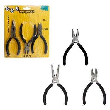 Imagem de Jogo 3 Mini Alicate com Mola 4,5'' - Preta - STARTOOLS