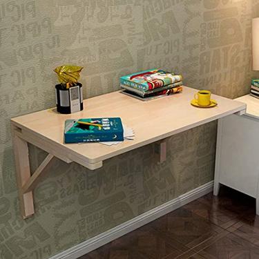 Imagem de TRGCJGH Mesa de parede dobrável montada na parede mesa flutuante dobrável mesa dobrável mesa de parede para espaço pequeno mesa flutuante de parede, 100 * 40 cm