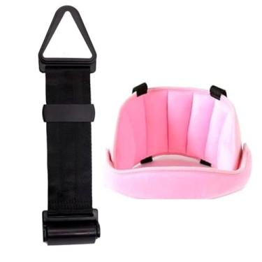Imagem de Ajustador Infantil Cinto Segurança Apoio Suporte Cabeça Bebê (Rosa)