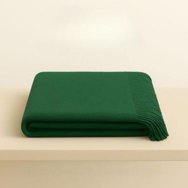 Imagem de Manta para Sofá Gigante 210x120cm - Capa Protetora de Algodão Luxuosa, Coberta Decorativa Multiuso para Sala e Cama(Verde Bandeira)