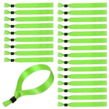 Imagem de PATIKIL 25 pulseiras ajustáveis para eventos, pulseiras coloridas de 16,7 cm, pulseiras de pano, eventos para eventos, festas, clubes, entrada, concerto, acampamento, verde-claro