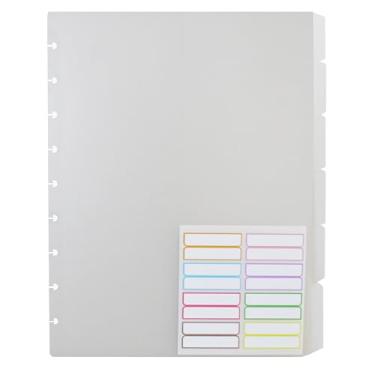 Imagem de ITSYHPRO Divisores de índice de 2 abas de tamanho médio (1 conjunto) com divisórias de orifício de cogumelo para livro de laticínios planejador de disco (tamanho médio, transparente)