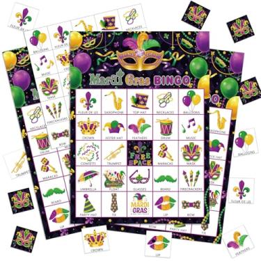 Imagem de Shappy 35 Pcs Mardi Gras Party Games Bingo Games 24 Players Masquerade Bingo Cards Carnival Bingo Games for Family Classroom Activities Party Games Mardi Gras Holiday Party Favors Supplies