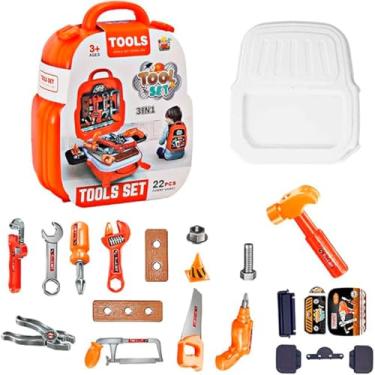 Imagem de LittleFix™ ToolBox Maleta Ferramentas Infantil com Bancadinha Kit 22 Peças - Aprender Brincando