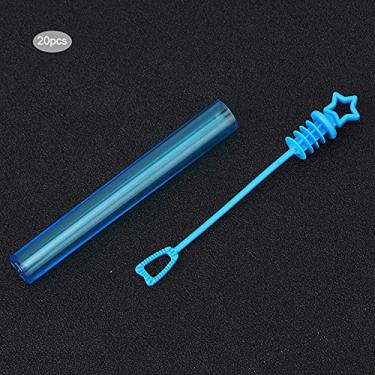 Imagem de ZJchao 20 Peças de Varinhas de Bolha, Garrafas de Sabão de Bolha Vazias para Decorações de Casamento de Festa Infantil, Brinquedo Soprador de de Plástico Com 2 Cores (estrela de cinco pontas azul)