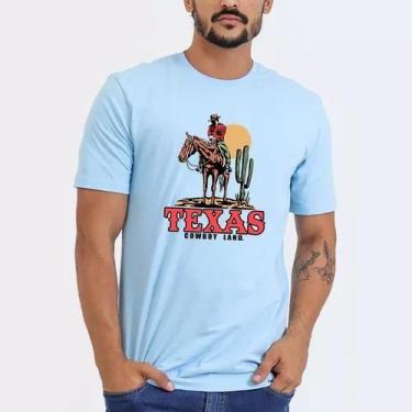Imagem de Camiseta Masculina Básica - Texas Cowboy, m, Branco