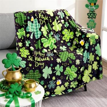 Imagem de Cobertor supermacio, aconchegante e de pelúcia para sofá e cadeira, cobertores e mantas do dia de São Patrício (127 x 152 cm)