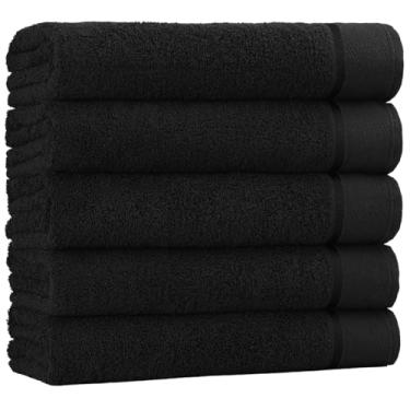 Imagem de Kit 10 Toalha Rosto 50x80cm Gramatura 400g Preta