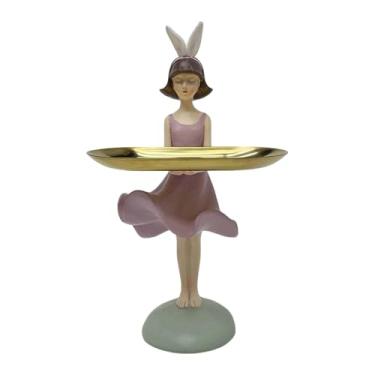 Imagem de Ioensy Bandeja com estatueta de em resina, organizador de mesa para guardar chaves, joias e anéis, ideal para ou mesa de centro. Perfeito para