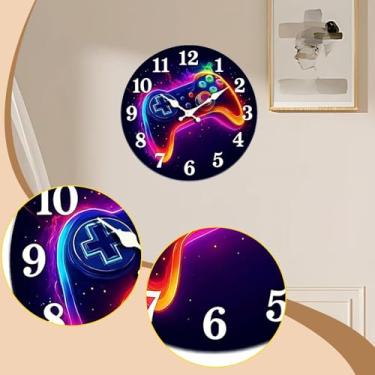 Imagem de Bothyi Relógio de parede em formato de controle de videogame, elegante e decorativo em acrílico, ideal para decoração de escritórios, salas de jantar e, M