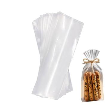 Imagem de 3,9 Mil 200 peças de sacos de poliéster reforçados transparentes com tampa aberta - Embalagem de plástico grosso, pipoca, doces e pão caseiro - Sacos de lembrancinha de festa seguros para alimentos