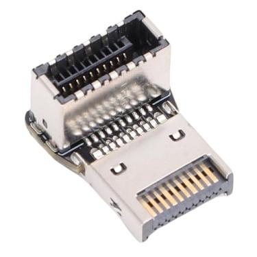 Imagem de aqxreight Adaptador de Placa-mãE de Computador Tipo E Compact USB3.1 10G Type E Conexão Eficiente de Cotovelo de Direção de 90 Graus para Estação de Trabalho ou Configuração de Jogos (PH76EE-A)