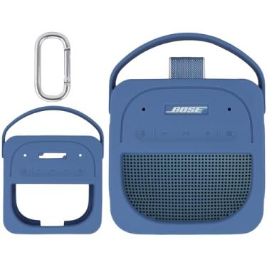 Imagem de Aenllosi Capa de silicone para alto-falante Bose SoundLink Micro 2ª geração Bluetooth com mosquetão, azul (apenas capa)