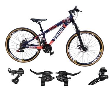 Imagem de Bicicleta 26 VikingX T25 21v Freeride Cambios e Trocadores SHIMANOS Pneu Slick Fino Fx Amarela1.50-Unissex