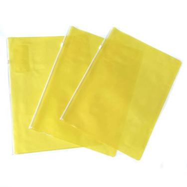 Imagem de Kit 3 Pasta Documentos Fechamento Zip Zap Escritório - Amarelo - Luthi