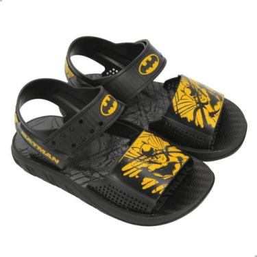 Imagem de Sandália Grendene Batman Batmochila Infantil Preto Amarelo - Grendene 