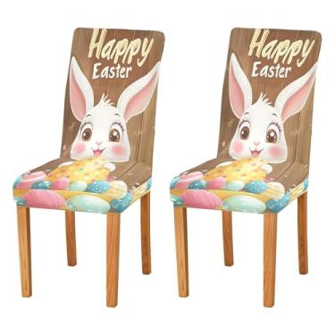 Imagem de SEHANY Lindas capas de cadeira de coelho de conto de fadas para sala de jantar, conjunto de 2, capa protetora elástica removível e lavável para cadeira de jantar para cozinha, hotel, festa, decoração