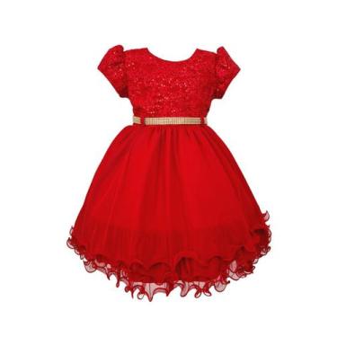 Imagem de Vestido Menina Bonita Vermelho Festa Casamento Aniversário - JL Kids, 