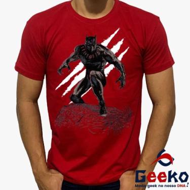 Imagem de Camiseta Pantera Negra 100% Algodão Wakanda Forever Black Panther Geek