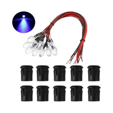 Imagem de Diodos Emissores De Luz LED 12V 10Pacote 10MM Lâmpada Pré-Cabeada Com 