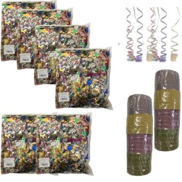 Imagem de Super Kit Carnaval 6 Confetes Metalizados 2 Serpentinas - DREAM IN BOX