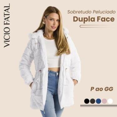 Imagem de Sobretudo Feminino Peluciado Cintura Ajustável - Costura em V Inverno-Feminino