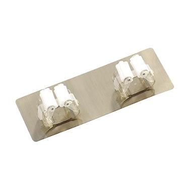 Imagem de Suporte para Mop Vassoura Organizador Autoadesivo Gancho de Parede Cozinha Banheiro Jardim Garagem Econômico Espaço Grande Capacidade Carga Instalação