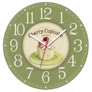 Imagem de Relógio De Parede 29cm Cozinha Decorativo Silencioso Pendulart (Cozinha14 - Cherry Cupcake)