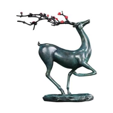 Imagem de Entrelaçados Ornamento de bronze dos cervos de Sika de Presente artesanal de mesa para casa e escritório