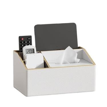 Imagem de Armazenamento Caixa de tecido minimalista montada em veículo de metal, caixa de armazenamento multifuncional para artigos diversos de mesa de chá de carro e controles remotos(Orange)