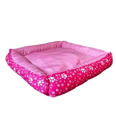 Imagem de Cama Para Cachorro Grande 100x80cm Caminha Pet Casinha Impermeável Cachorro(ROSA,MÉDIO (45X45X15cm))