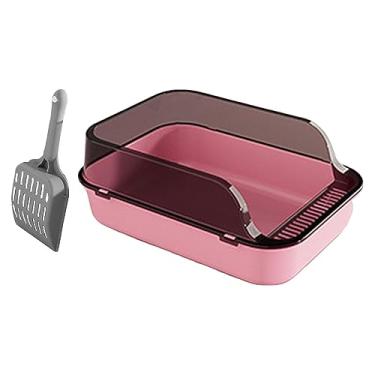Imagem de Stgfyxgs Caixa de Areia Aberta para Gatos, Banheiro para Animais de Estimação, Fácil de Limpar, Ideal para Viagens, Portátil, Removível, com Laterais Altas, Pe, Rosa