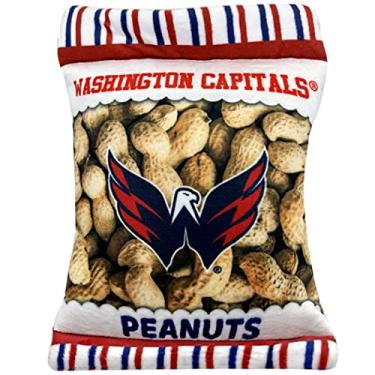 Imagem de NHL Washington Capitals Brinquedo de pelúcia fino para cães e gatos - O mais fofo estádio Peanuts Snack brinquedo de pelúcia para cães e gatos com barulho interno e lindo nome do time de beisebol