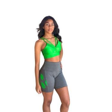 Imagem de Bermuda Fitness Feminina de Academia Aeróbica Suplex Poliéster exercíc