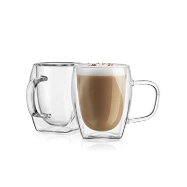 Imagem de Godinger Caneca de café com cristal, chá, cappuccino, latte, conjunto de 2