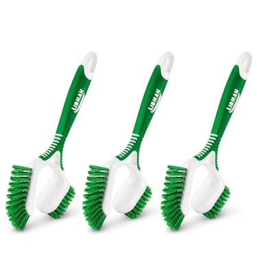 Imagem de LIBMAN Escova para azulejos e argamassa com cabo longo - Escova de limpeza 2 em 1 - pacote com 3