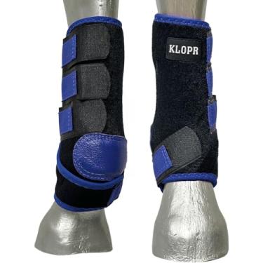 Imagem de Splint Boot Caneleira Luva Cavalo Vaquejada Equitação Tambor Doma KLOPR (Azul)