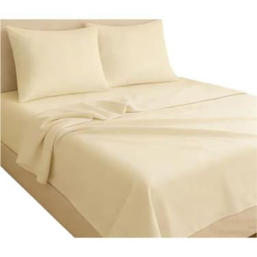 Imagem de Jogo de Cama 4 Peças 100% Poliéster/Algodão 300 Fios Macio Solteiro/Casal/Queen/King(Roxo,QUEEN)