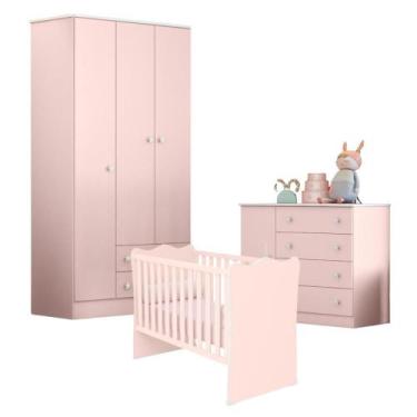 Imagem de Jogo Completo para Quarto Infantil Leeds Rosa Acetinado - Mais de Casa