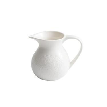 Imagem de Molho de cerâmica branca, 420 ml, tigela de molho de cerâmica, copo de molho de porcelana para molhos de salada, caldo cremoso, pimenta preta, jarra de leite