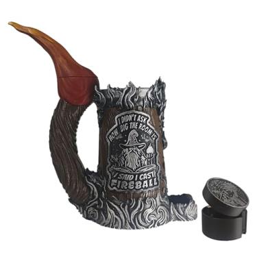 Imagem de TCGADVN Conjunto de caneca DND com torre de dados, copo de dados DnD com armazenamento, suporte para bebidas 12/473 ml, acessórios DND para jogadores, melhor presente para amantes de jogos RPG