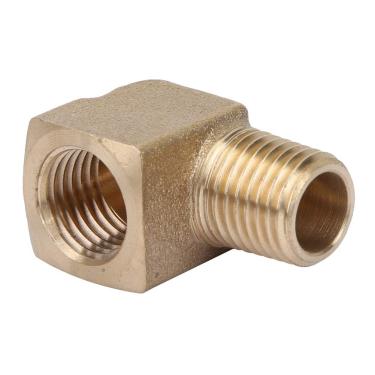 Imagem de aqxreight Encaixe de Tubo de Cotovelo de 1/4 NPT de 90 Graus - Conector de Latão para Encanamento Seguro - Encaixe de Combustível de Gás - Cotovelo Roscado Fêmea Macho - Uso Industrial e Doméstico