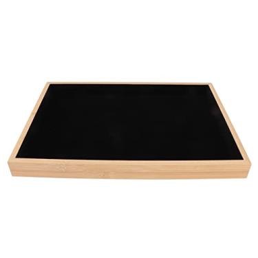 Imagem de Bandeja de joias de madeira Ainoli, clássica, elegante, resistente a arranhões, bandeja multiuso para exibição de joias, brincos, colares, pulseiras (Preta)