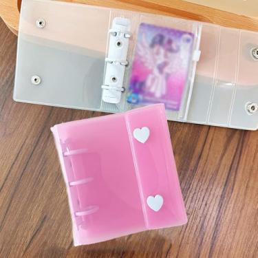 Imagem de Álbum de mini fichário para cartões de fotos, conjunto de acessórios para cadernos recarregáveis, caderno de folhas soltas de PVC transparente, álbum de suporte de cartão de foto transparente, livro