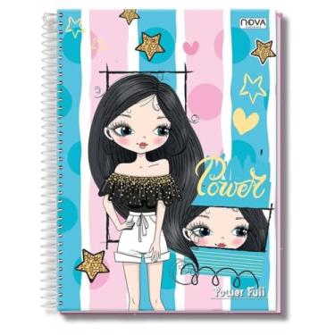 Imagem de Caderno Universitário 160 Folhas Espiral Capa Dura 10 Matérias (meninas/girl) – Espiral – Linha Escolar – Anotações, Escola, Faculdade e Escritório (Linha Premium). (160 FOLHAS)