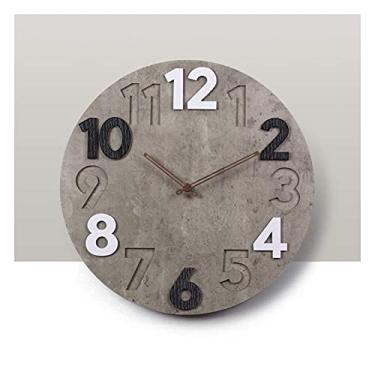 Imagem de U5GAAALPPQ9 Relógio de quartzo criativo retrô operado por bateria silencioso, sem tique-taque, relógio de parede, varredura para casa, sala de estar, quarto, escola, relógio de parede infantil, C (C)