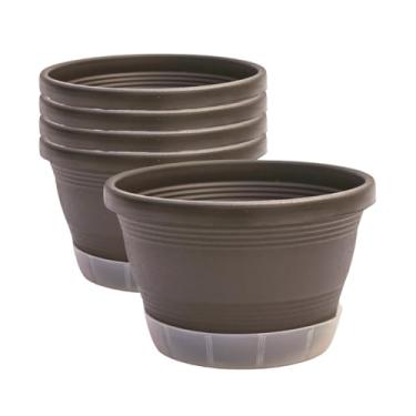 Imagem de Bonsai Artificial Decorativo com Planta Artificial Realista, Vaso de Planta para Decoração de Sala, Escritório e Casa, Arranjo Verde para Ambiente Interno (5 unid,Tabaco)